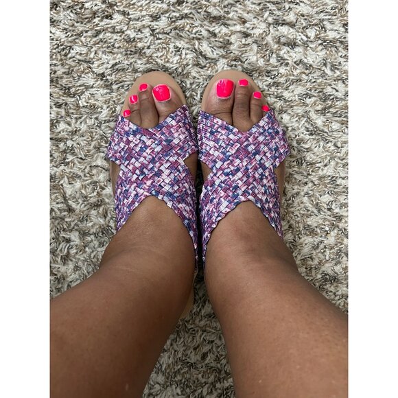 Woven Multicolor Sandals With Slingback Strap 11M - Picture 4 of 7